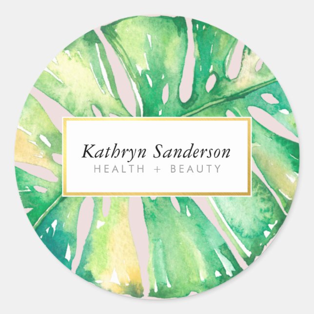 Adesivo ilustração do na moda ecofloral MONSTERA LEAF (Frente)