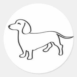 Adesivo Ilustração do Outline Dachshund Dog Doxie