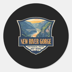 Adesivo Ilustração do Parque Nacional New River Gorge Retr