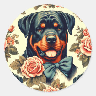 Adesivo Ilustração do Rottweiler Retro