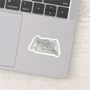 Adesivo ilustração do saco do Prada de luxo de aquarela