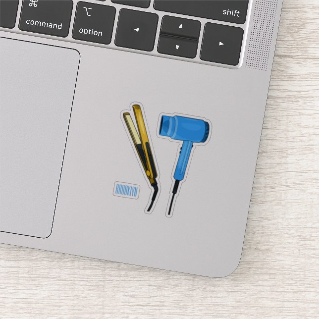 Adesivo Ilustração do secador de cabelo e do alisador de c (Detalhe)