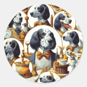 Adesivo Ilustração do Setter Inglês Vintage