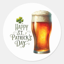 Adesivo Ilustração do Shamrock Verde do Dia de São Patríci