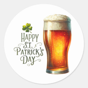 Adesivo Ilustração do Shamrock Verde do Dia de São Patríci