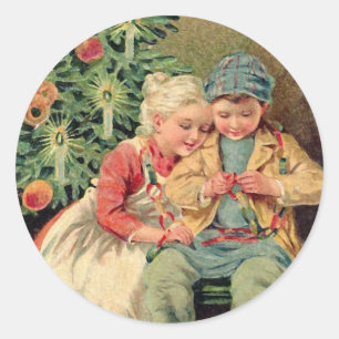 Adesivo Ilustração do Victorian em cartões de Natal