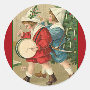 Adesivo Ilustração do vintage da manhã de Natal