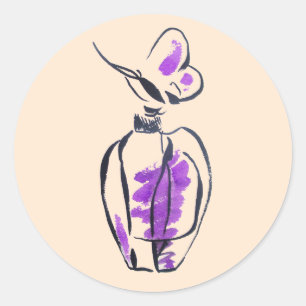 Adesivo Ilustração do watercolour da forma da garrafa de