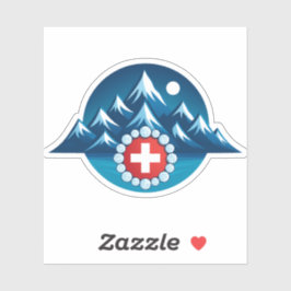 Adesivo Ilustração dos Alpes Suíços