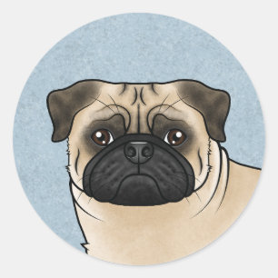 Adesivo Ilustração em desenho animado do focinho do cão Pu