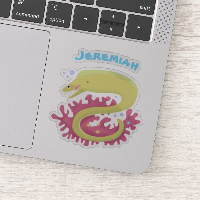 Adesivo Ilustração engraçada de desenho animado de enguia  (Detalhe)