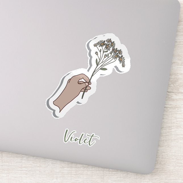 Adesivo Ilustração Estética De Flor (Detalhe)