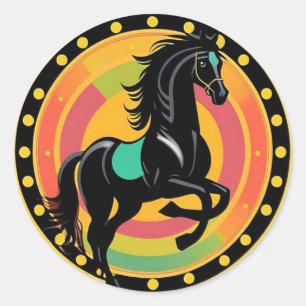 Adesivo Ilustração Estilizada de um Cavalo Preto