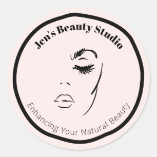 Adesivo Ilustração Facial Elegante Cosmético Feminino Mode