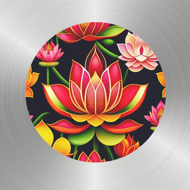 Adesivo Ilustração Floral Red Lotus Flower (Criador carregado)
