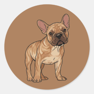 Adesivo Ilustração Gráfica de Bulldog Francês Brindle em P