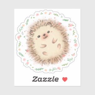Adesivo Ilustração Hedgehog & Flowers