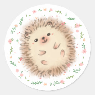Adesivo Ilustração Hedgehog & Flowers