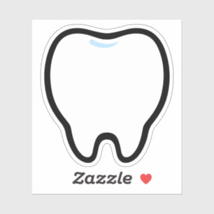 Adesivo Ilustração Mínima de Dente Fofa