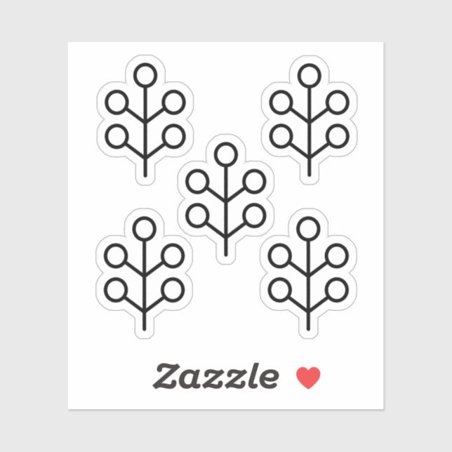 Adesivo Ilustração Minimalista da Arte Folclórica Escandin (Folha)