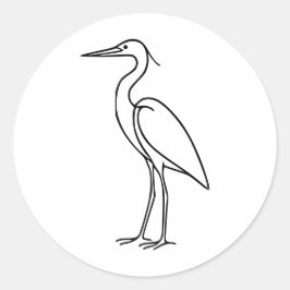 Adesivo Ilustração Minimalista de Garça – Arte em Linha 