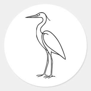 Adesivo Ilustração Minimalista de Garça – Arte em Linha
