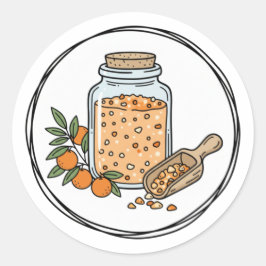 Adesivo Ilustração para Rótulo de Banho de Imersão de Citr