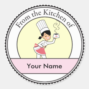 Adesivo Ilustração pequena do cozinheiro chefe na etique
