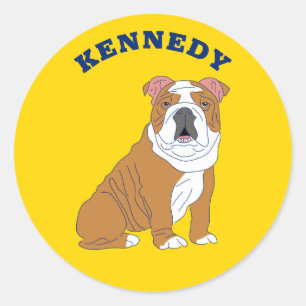 Adesivo Ilustração Personalizada de Bulldog Inglês