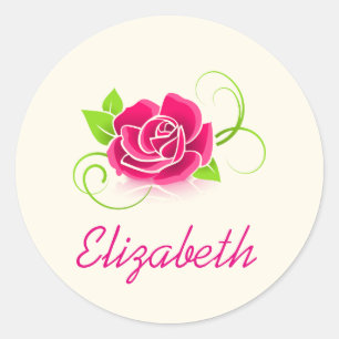 Adesivo Ilustração personalizada do rosa do rosa