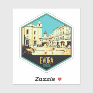 Adesivo Ilustração quadrada Evora Giraldo Portugal