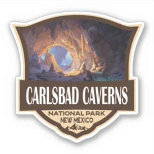 Adesivo Ilustração Retro do Parque Nacional Carlsbad Caver