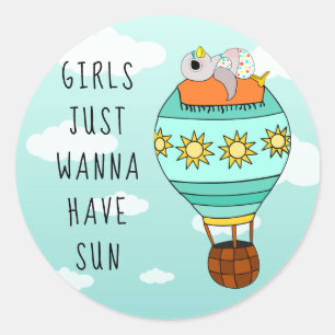 Adesivo Ilustração Sunbathing bonito engraçada lunátic
