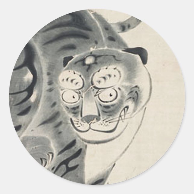 Adesivo Ilustração Tiger de Ito Jakuchu (Frente)