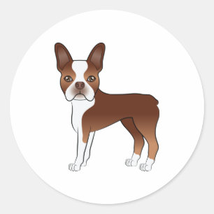 Adesivo Ilustração Vermelha E Branca De Cachorro De Bost