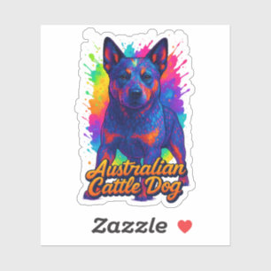 Adesivo Ilustração Vibrante de Cachorro Tosa Australiano e