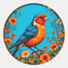 Adesivo Ilustração vibrante e detalhada de uma ave