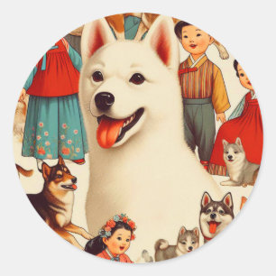 Adesivo Ilustração Vintage Coreano Jindo