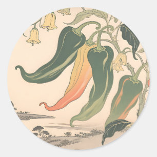 Adesivo Ilustração Vintage de Pimenta