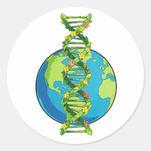 Adesivo Ilustração Vintage do Dia da Terra DNA Natureza