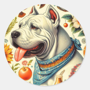 Adesivo Ilustração Vintage Dogo Argentino