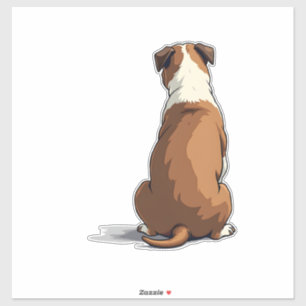 Adesivo Ilustração Vista Traseira do Bulldog Antigo Amante