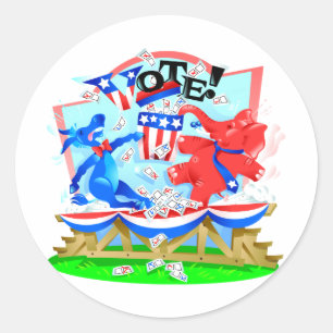 Adesivo Ilustração VOTA Elefante e Burro