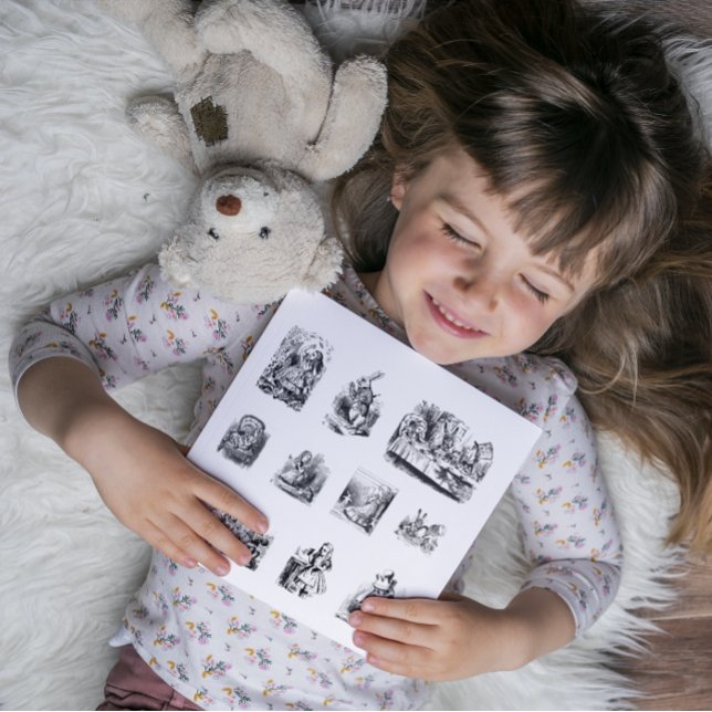 Adesivo Ilustrações B&W Aventuras de Alice no País das Mar (Criador carregado)