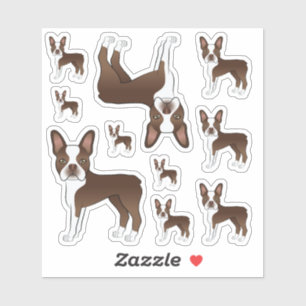 Adesivo Ilustrações De Cachorro Marrom E Branco De Bosto