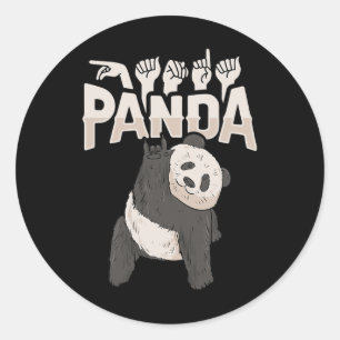 Adesivo Ily Panda Gestos de Mão em ASL Conscientização sob