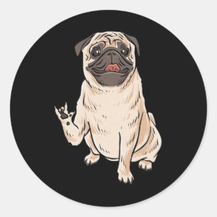 Adesivo Ily Pug Cão Gestual Asl Surdo Perda Auditiva Awa