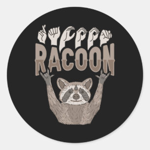 Adesivo ILY Racoon ASL Gesto de Mão Surda Perda de Audiênc
