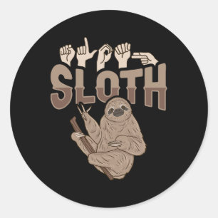 Adesivo ILY Sloth ASL Gesto de Mão surdo surdo Perda de au