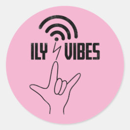 Adesivo ILY Vibes - Design ASL 